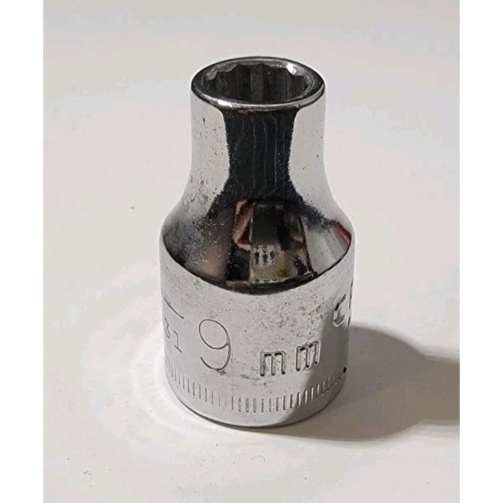 Vintage Craftsman 9mm Socket 1/2" Drive 12 Pt‎ Shallow Socket -G- #44231 USA